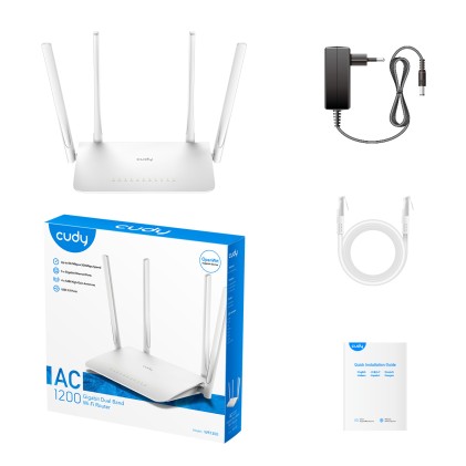 Router Ac1200 Dual 867Mbps+300Mbps 5P Gigabit 4Antenne Fisse