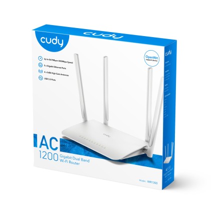 Router Ac1200 Dual 867Mbps+300Mbps 5P Gigabit 4Antenne Fisse