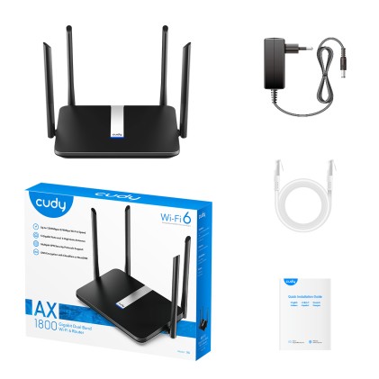 Cudy X6 router wireless Gigabit Ethernet Dual-band (2.4 GHz/5 GHz) Nero