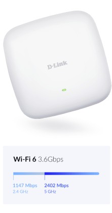 D-Link DAP-X2850 punto accesso WLAN 3600 Mbit/s Bianco Supporto Power over Ethernet (PoE)