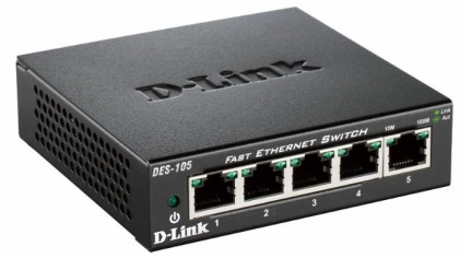 D-Link Switch 5 Porte 10/100 Case Metallico