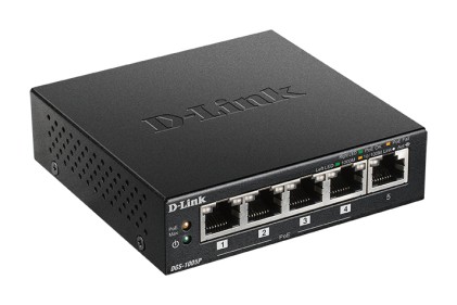 D-LINK 5 Gigabit ports including 4 ports supporting PoE - Budget PoE 60W
