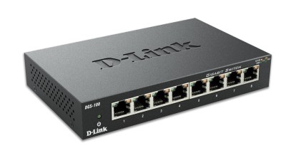 D-Link DGS-108 switch di rete Non gestito Nero
