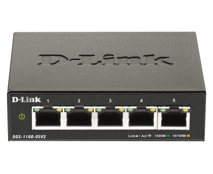 D-Link DGS-1100-05V2 switch di rete Gestito Gigabit Ethernet (10/100/1000) Nero