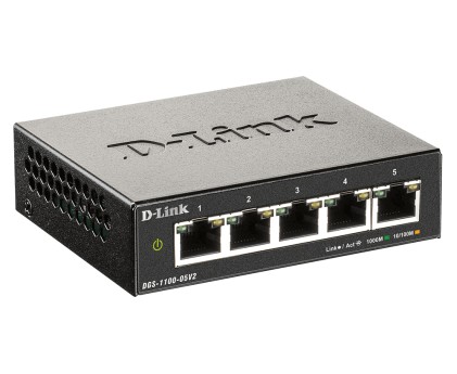 D-Link DGS-1100-05V2 switch di rete Gestito Gigabit Ethernet (10/100/1000) Nero
