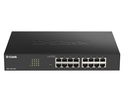 D-Link Switch 16 Porte Gigabit Smart Managed, Fanless, 802.1Q Vlan, 802.1P Qos, 11 Rackmount Installation