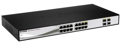 Switch semi-gestito D-Link 16 porte 10/100/1000 Auto RJ45 UTP + 4 Gigabit SFP