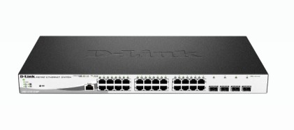 Switch D-Link semi-gestito 24 porte Gigabit PoE 370 W + 4 porte combinate Gigabit