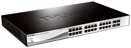Switch semigestito D-Link 24 porte Gigabit PoE 193 W + 4 porte combinate Gigabit