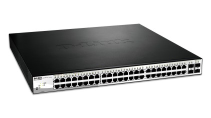Switch D-Link semi-gestito 48 porte PoE Gigabit 370 W + 4 porte combinate Gigabit