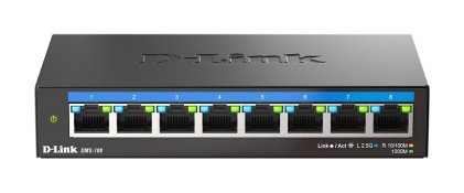 D-Link DMS-108 Non gestito L2 2.5G Ethernet (100/1000/2500) Nero