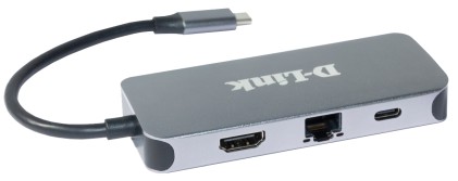 Hub USB-C D-Link con 3 USB 3.0, 1 USB-C, 1 HDMI 4K, 1 RJ45