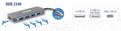Hub USB-C 4 in 1 con porte USB 3.0 e Power Delivery
