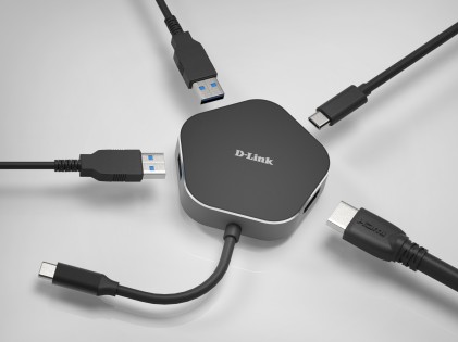D-Link DUB-M420 replicatore di porte e docking station per notebook Cablato Thunderbolt 3 Nero, Argento