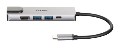 D-Link DUB-M520 replicatore di porte e docking station per notebook Cablato Thunderbolt 3 Alluminio, Nero