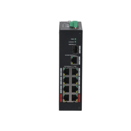 Switch 8 Porte Poe +1P Sfp +1P Gbit Unmanaged - Industriale Dahua