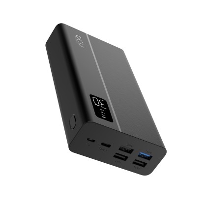 DCU Tecnologic Power Bank 4 Uscite USB Power Delivery 20W + Ricarica Rapida 22,5W 30000Mah - Ricarica Veloce ed Efficiente - Grande Capacit&agrave; di 30000mAH - Design Compatto e Leggero - Colore Nero