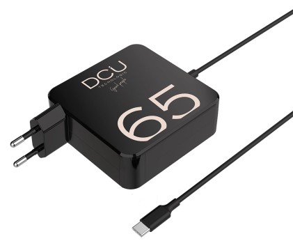 Caricabatterie USB-C DCU Tecnologic Cavo lungo da 65 W - Ricarica rapida ed efficiente - Colore nero
