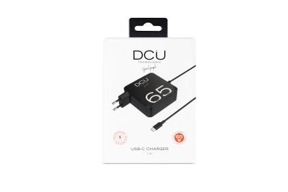 Caricabatterie USB-C DCU Tecnologic Cavo lungo da 65 W - Ricarica rapida ed efficiente - Colore nero