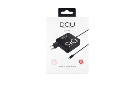 Caricabatterie USB-C DCU Tecnologic 90W - Ricarica rapida ed efficiente - Ingresso universale e cavo lungo - Colore nero