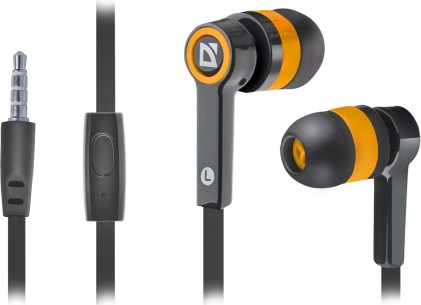 Auricolare per dispositivi mobili Defender Pulse 420 nero + arancione, in-ear