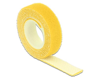 DELOCK Hook-and-loop fasteners L 1 m x W 13 mm roll yellow