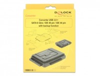 DELOCK Converter USB 3.0 to SATA 6 Gb/s / IDE 40 pin / IDE 44 pin with backup function