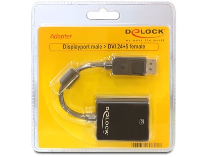 DeLOCK 61847 cavo di interfaccia e adattatore DisplayPort M DVI-I F Nero