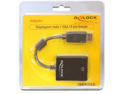 DeLOCK 61848 cavo di interfaccia e adattatore 20-p DisplayPort M VGA (D-Sub) Nero