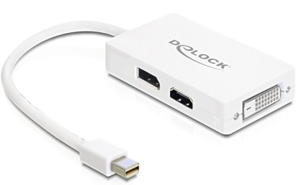 DeLOCK 0.16m DisplayPort/VGA + HDMI + DVI 0,16 m Mini DisplayPort VGA (D-Sub)+ HDMI + DVI Bianco