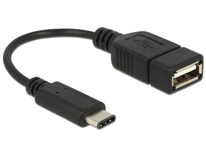 DELOCK Adapter cable USB Type-C 2.0 male > USB 2.0 type A female 15 cm black