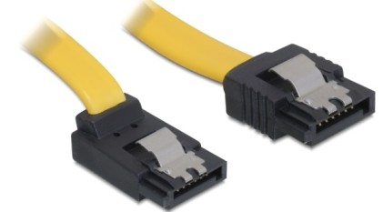 DELOCK Cable SATA 30cm yellow up/straight metal