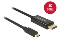 DELOCK Cable USB Type-C male > Displayport male (DP Alt Mode) 4K 60 Hz 2 m black