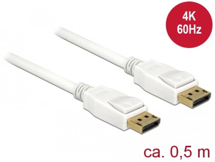 DeLOCK 85507 cavo DisplayPort 0,5 m Bianco