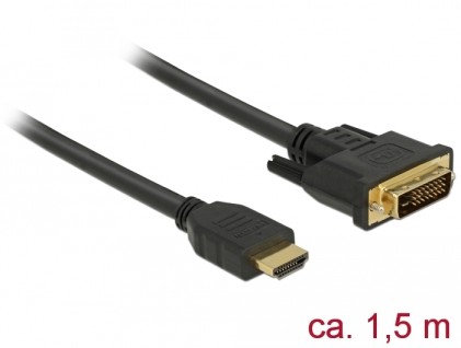 DeLOCK 85653 cavo e adattatore video 1,5 m HDMI tipo A (Standard) DVI Nero