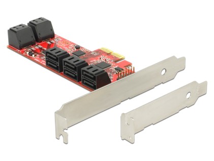 DELOCK PCI Express Card > 10 x intern SATA 6 Gb/s &Ocirc;&Ccedil;&ocirc; Low Profile Form Faktor
