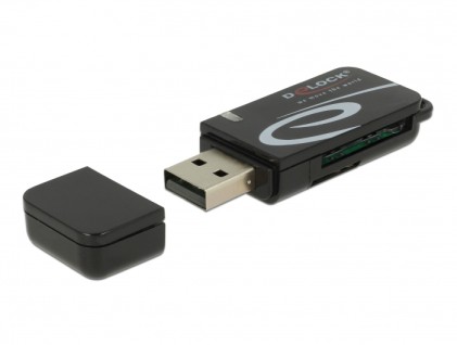 DeLOCK Mini lettore di schede USB 2.0 con slot SD e Micro SD