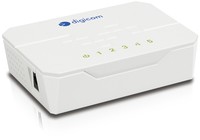 Digicom Switch 5 Porte 10/100 Plastica Formato Mini Bianco