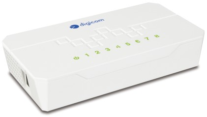 Digicom Switch 8 Porte 10/100 Compatto Bianco
