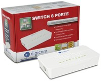 Digicom Switch 8 Porte 10/100 Compatto Bianco