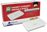 Digicom Switch 8 Porte Gigabit Bianco