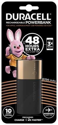 Duracell Powerbank 6700 mAh Nero, Oro