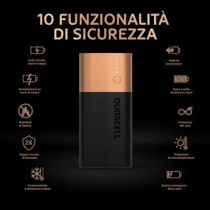 Duracell Powerbank 6700 mAh Nero, Oro