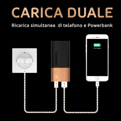 Duracell Powerbank 6700 mAh Nero, Oro