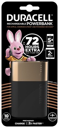 Duracell Powerbank 10050 mAh Nero, Oro