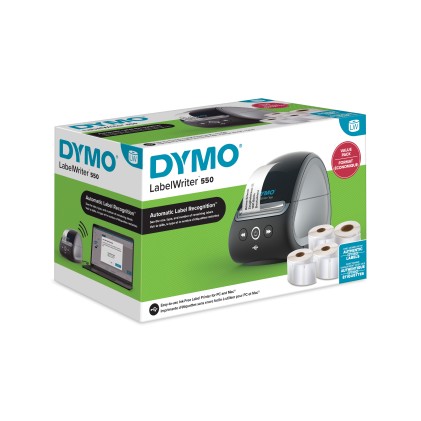 DYMO LabelWriter 550 ValuePack stampate etichette in bundle con etichette multiuso originali