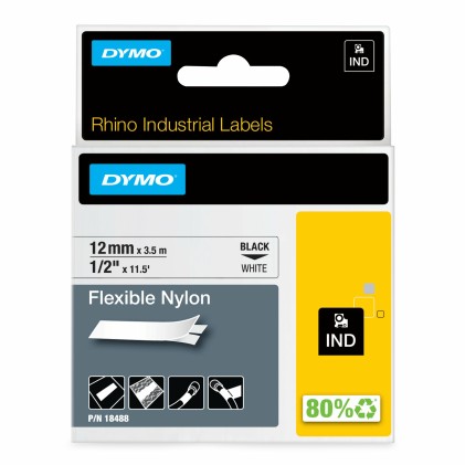 ORIGINALE DYMO Nastro Nero su bianco S0718100 18488