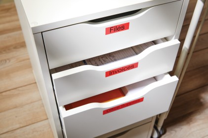 ORIGINALE DYMO Nastro Nero su rosso S0720570 45017 12mm x 7m, Standard-D1-ruolo