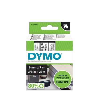 ORIGINALE DYMO Nastro Nero su bianco S0720680 40913 9mm x 7m, nastro standard D1