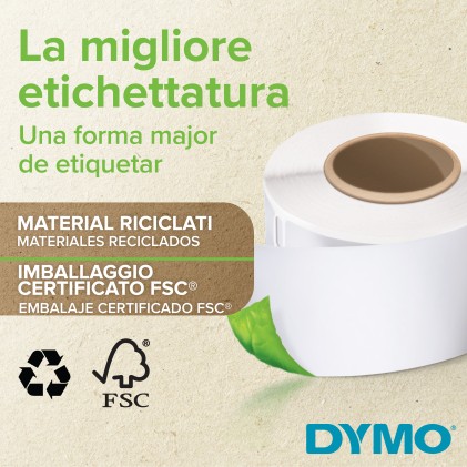 DYMO LW etichette per indirizzi | 28 mm x 89 mm | 2 rotoli da 130 etichette facili da staccare (260 pezzi) | autoadesive | per etichettatrici LabelWriter | originali